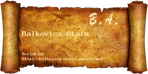Balkovics Atala névjegykártya